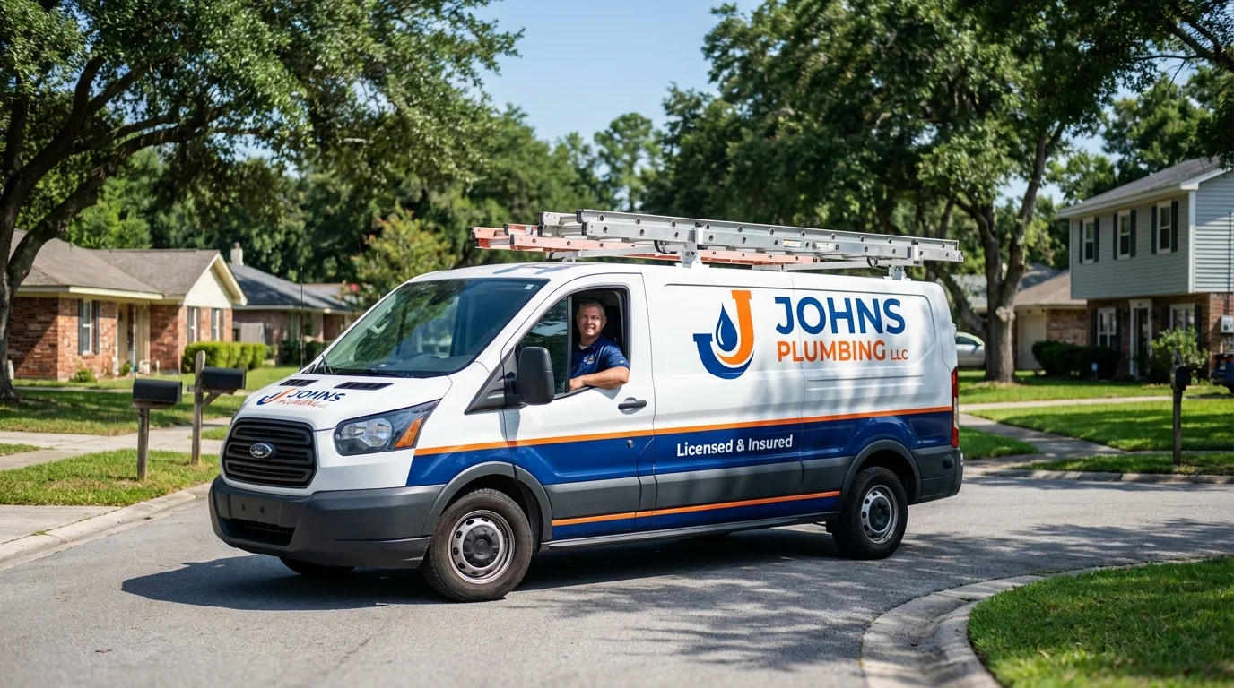 Johns Plumbing LLC service van in Marseilles, IL