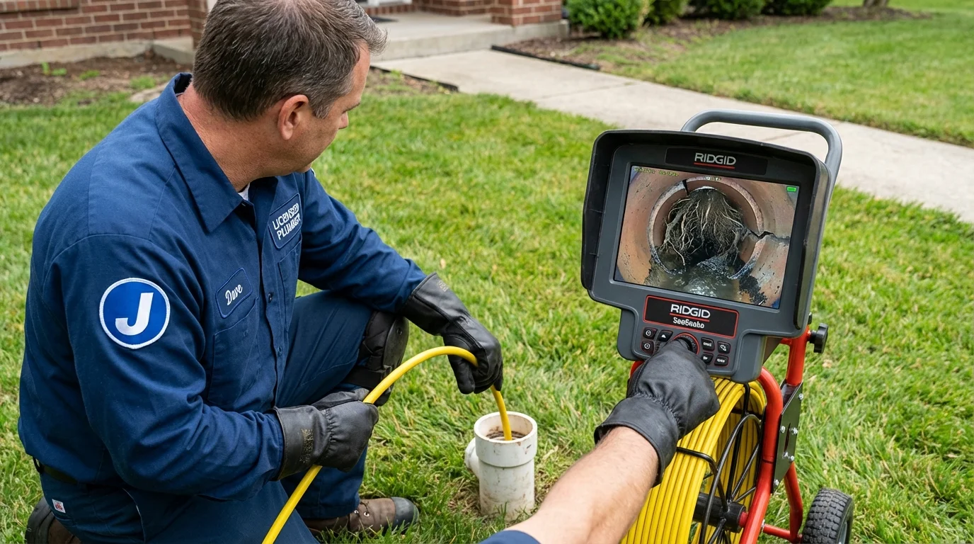 Sewer camera inspection being performed by Johns Plumbing LLC in Marseilles